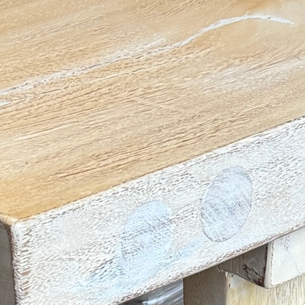 Simple Console Table — Worn White Suar Wood - Image 2