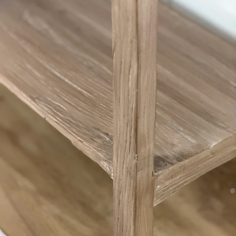 Simple Reclaimed Elm One Shelf Console Table Dark - Image 6
