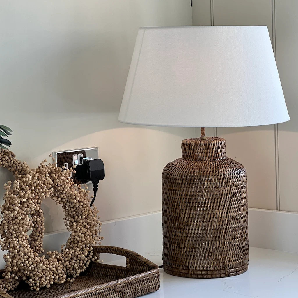 Slim Caddy Rattan Lamp Antique Brown - Image 3