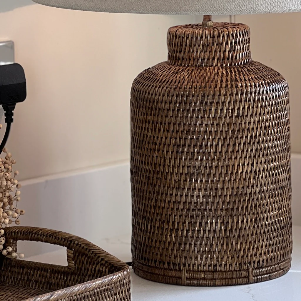 Slim Caddy Rattan Lamp Antique Brown - Image 5