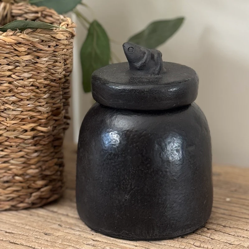 Small Black Ceramic Jars - Image 5