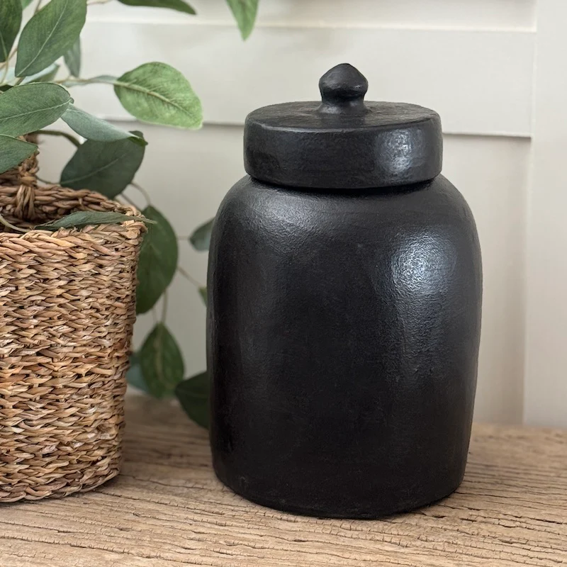 Small Black Ceramic Jars - Image 6