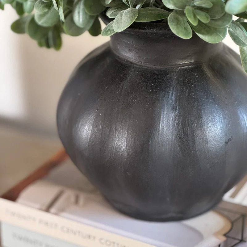 Small Black Flute Vase - Image 2