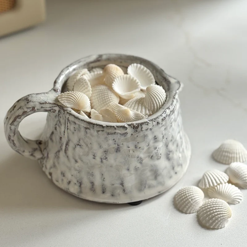 Small Distressed White Glazed Pot And Vase - Image 3