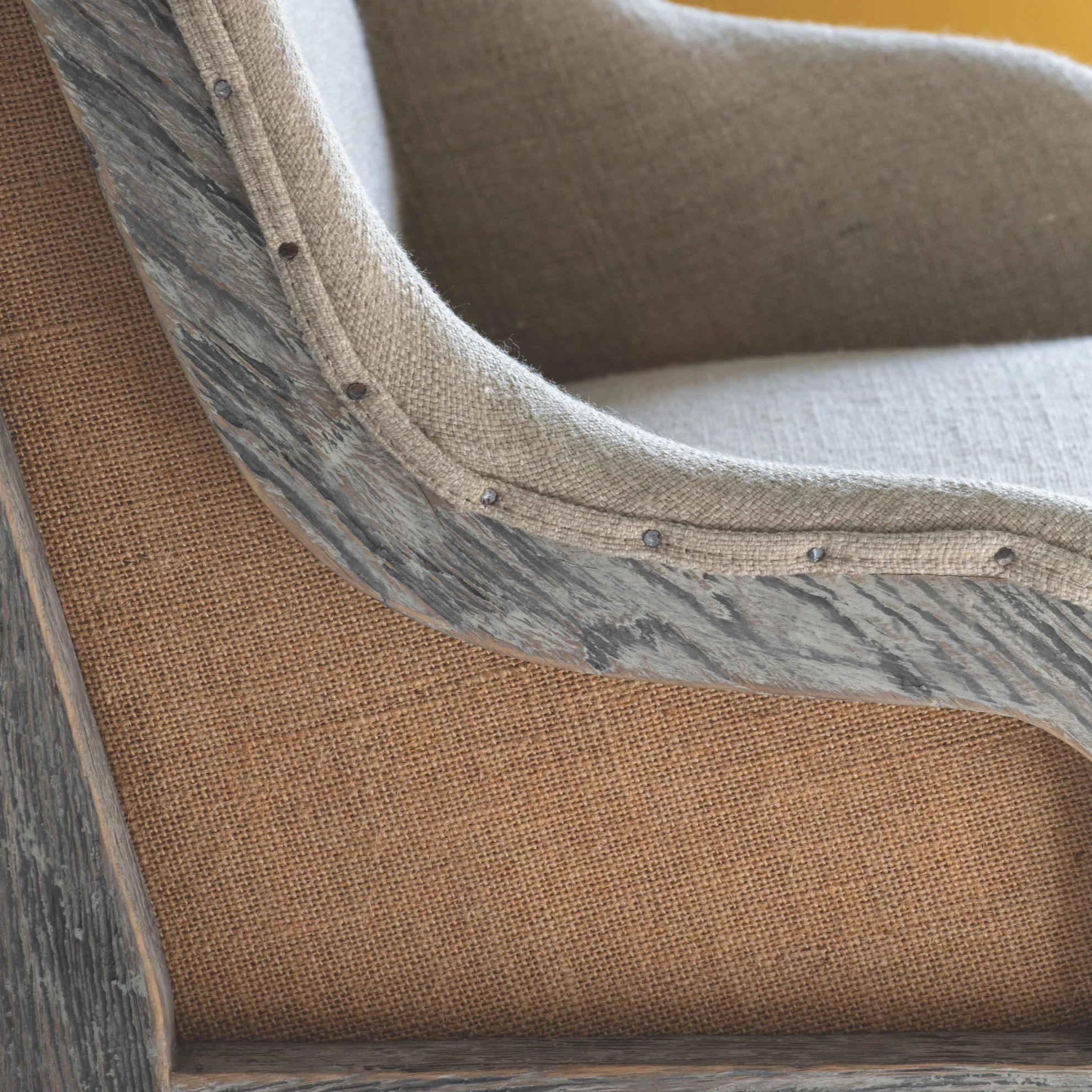Small Gustavian Chair Taupe Fabric - Image 2