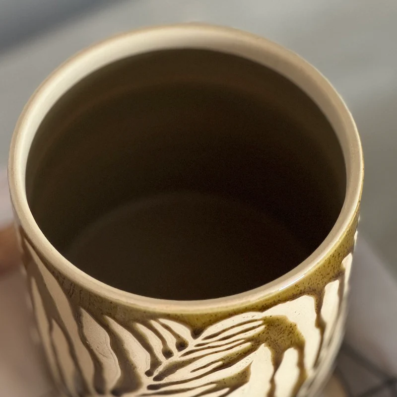 Small Plant Glazed Leaf Plant Pot - Image 4