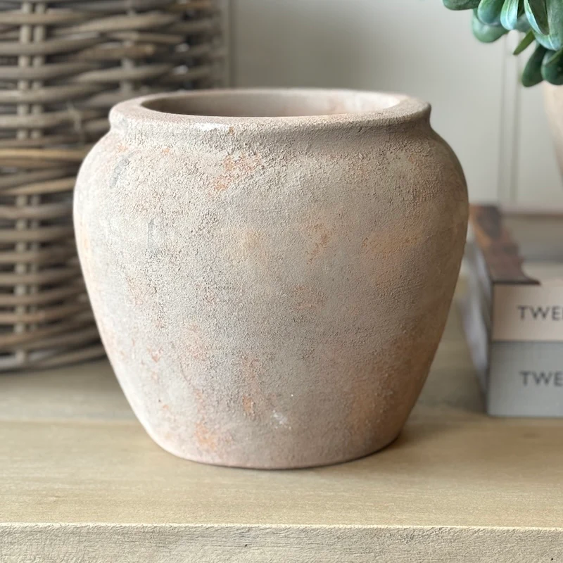 Small Rustic Clay Terracotta Pot - Image 3