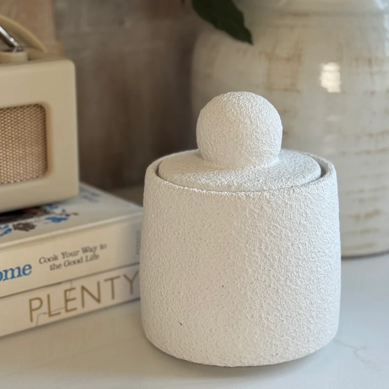 Small Textured Bobble Jar with Lid - Image 3
