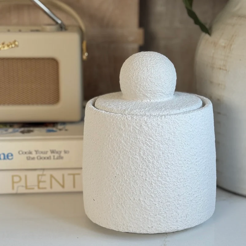 Small Textured Bobble Jar with Lid - Image 4