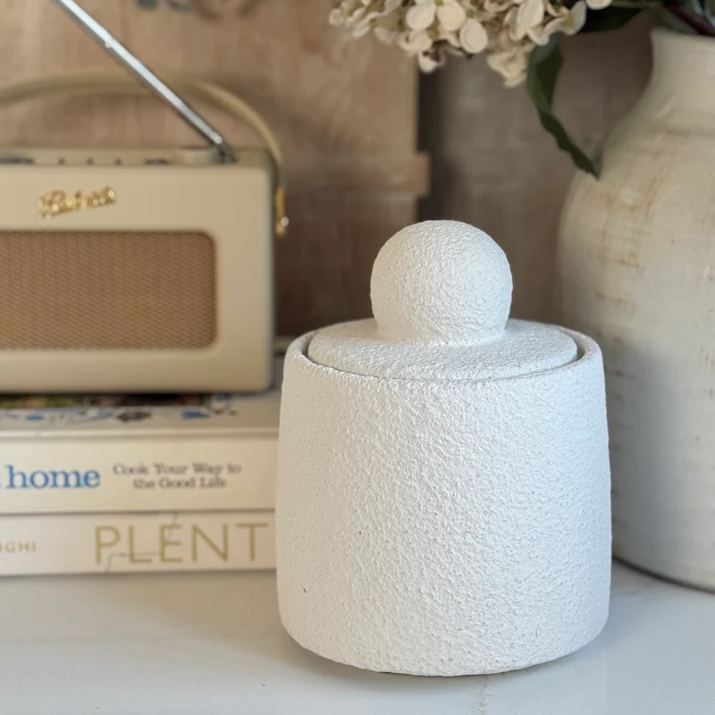 Small Textured Bobble Jar with Lid - Image 5