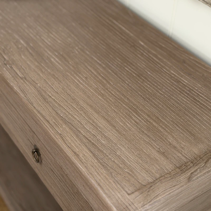 Small Two Drawer Console Table Reclaimed Elm Dark - Image 7