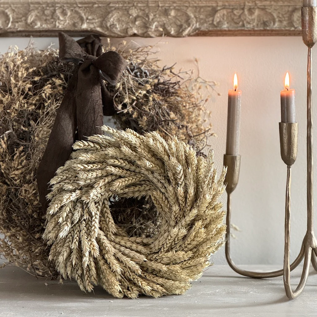 Dried Barley Wheat Wreath - Image 3