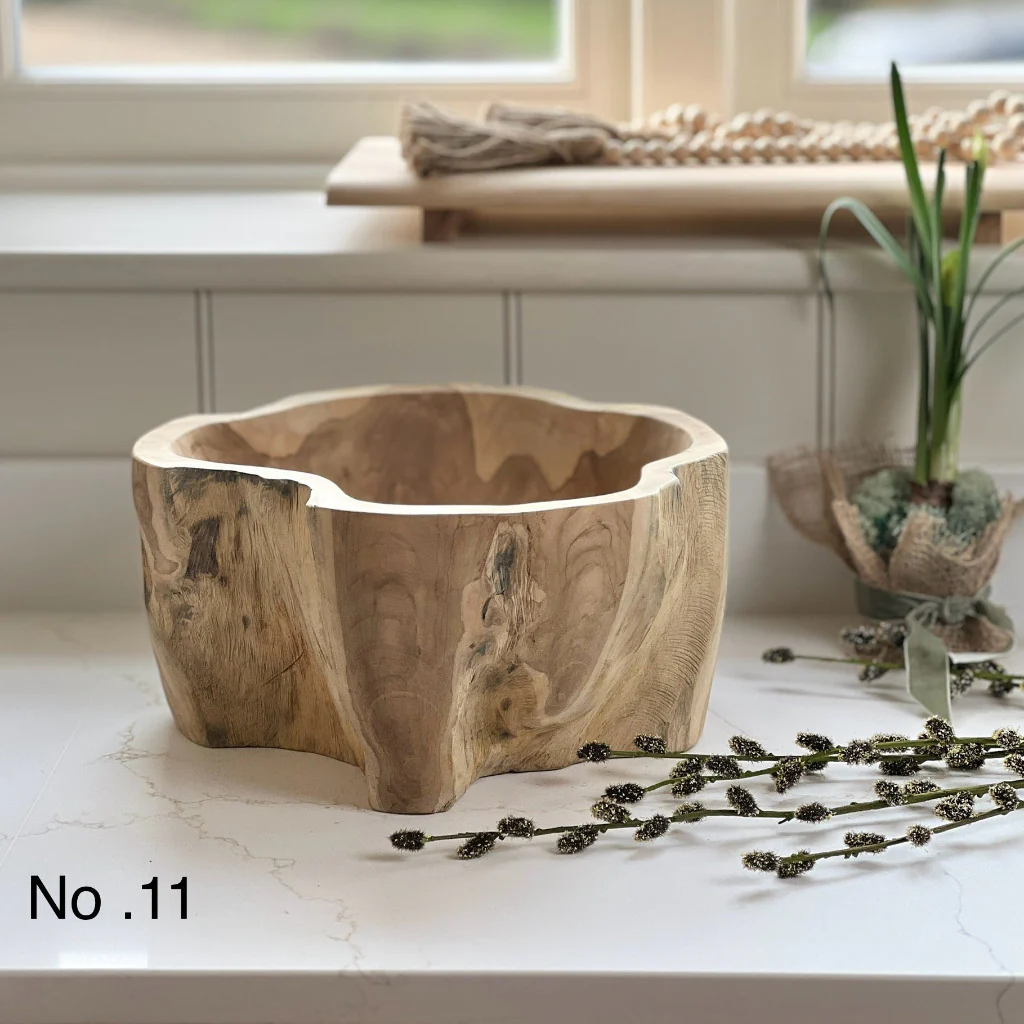 Solid Teak Chunky Bowl - Image 15