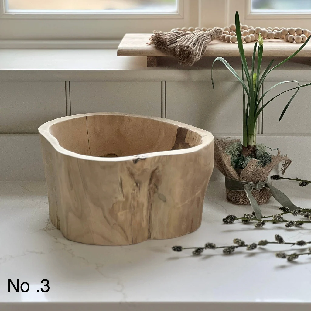 Solid Teak Chunky Bowl - Image 2
