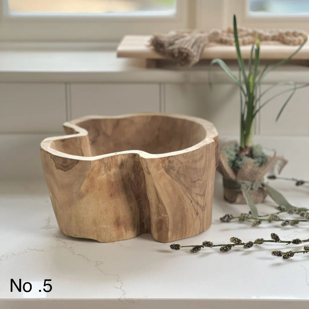 Solid Teak Chunky Bowl - Image 3