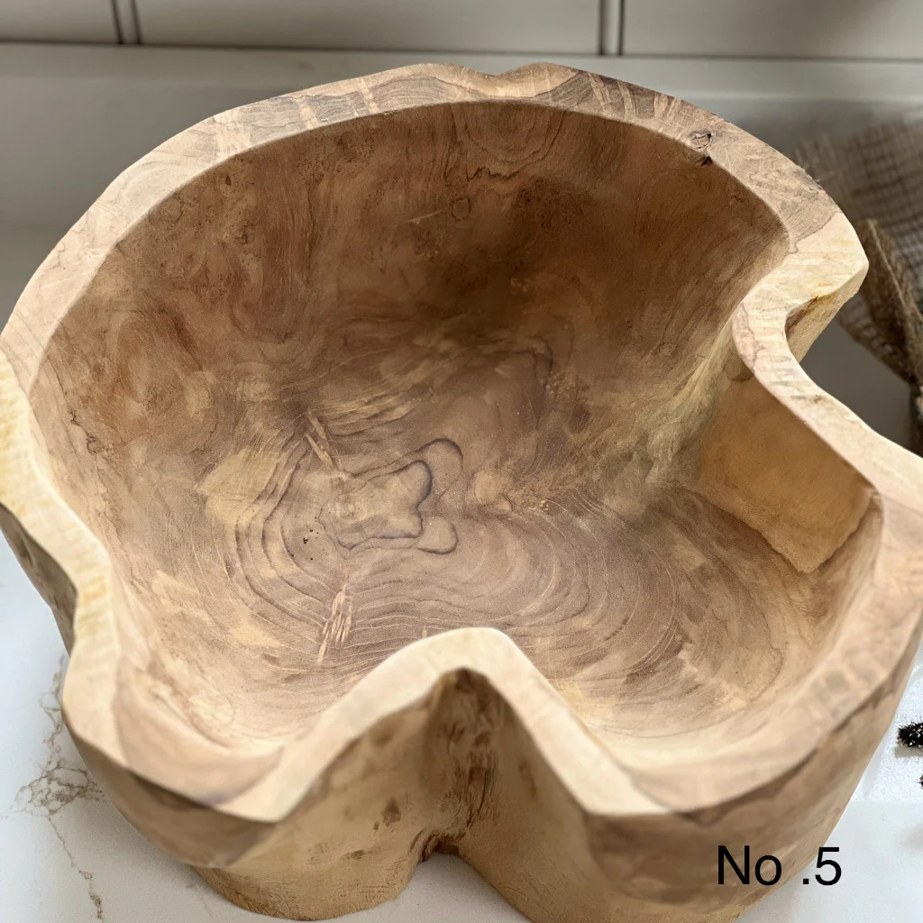 Solid Teak Chunky Bowl - Image 4