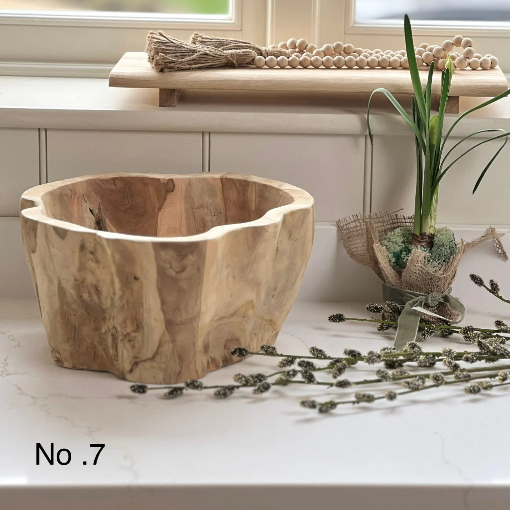 Solid Teak Chunky Bowl - Image 9