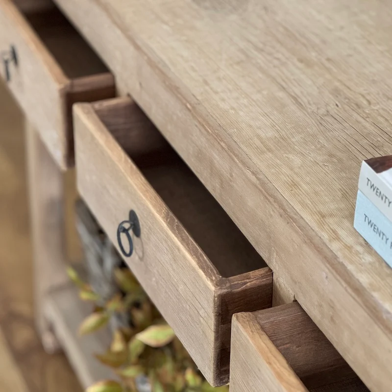 Sonoma 3 Drawer Reclaimed Wood Console Table - Image 2