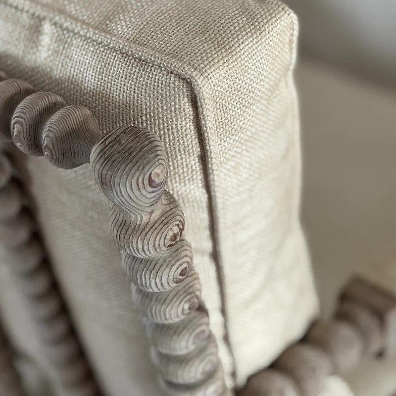 Spindle Linen Gold Indoor Outdoor Armchair - Image 6