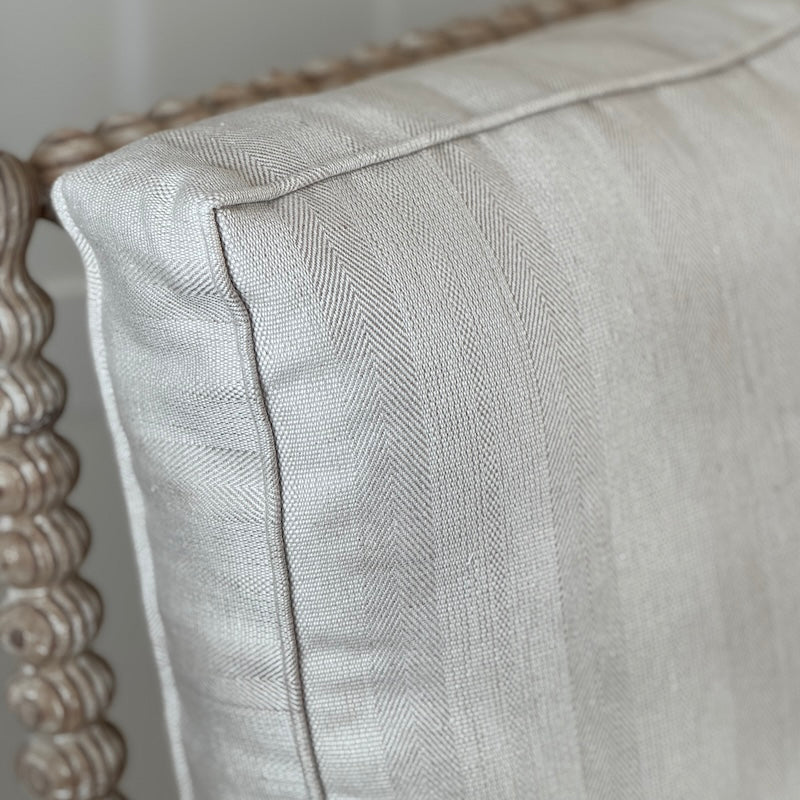 Spindle Linen Stripe Fabric Armchair - Image 3