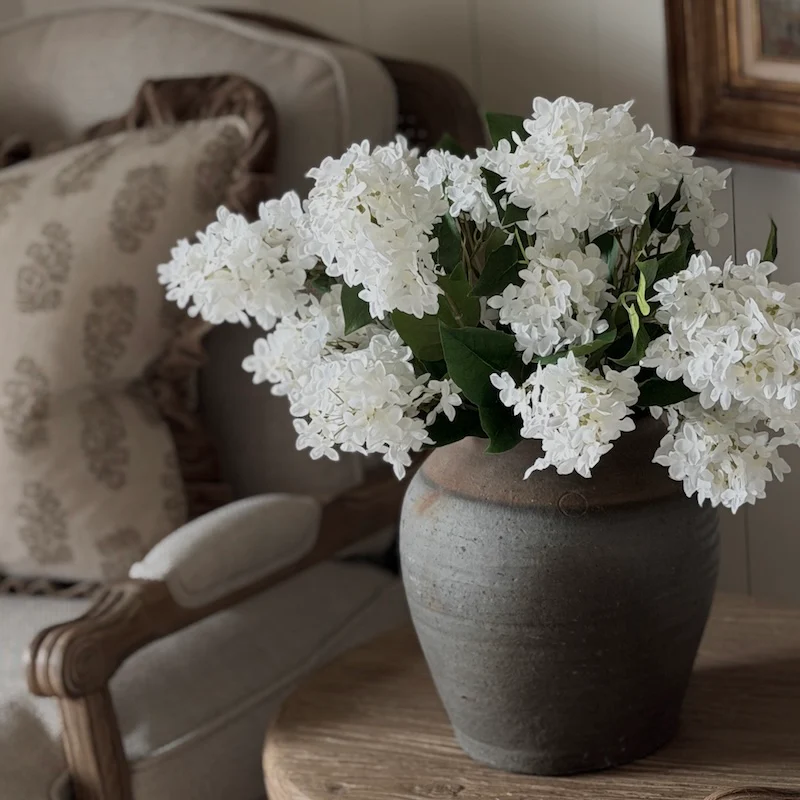 Striking Faux White Lilac Stem