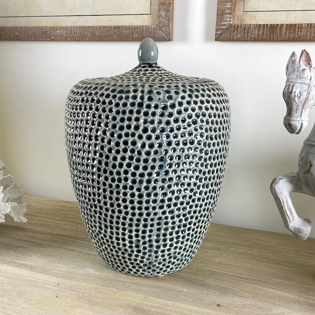 Striking Large Lidded Dimple Jar - Image 3