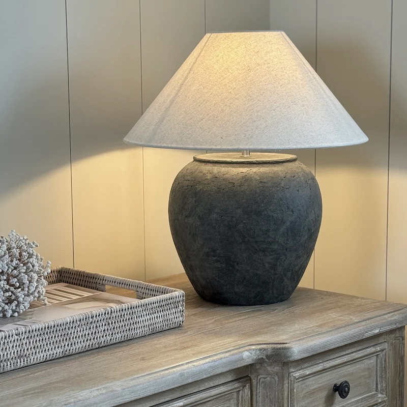 Suverovi Aged Dark Stoneware Lamp Large - Image 4