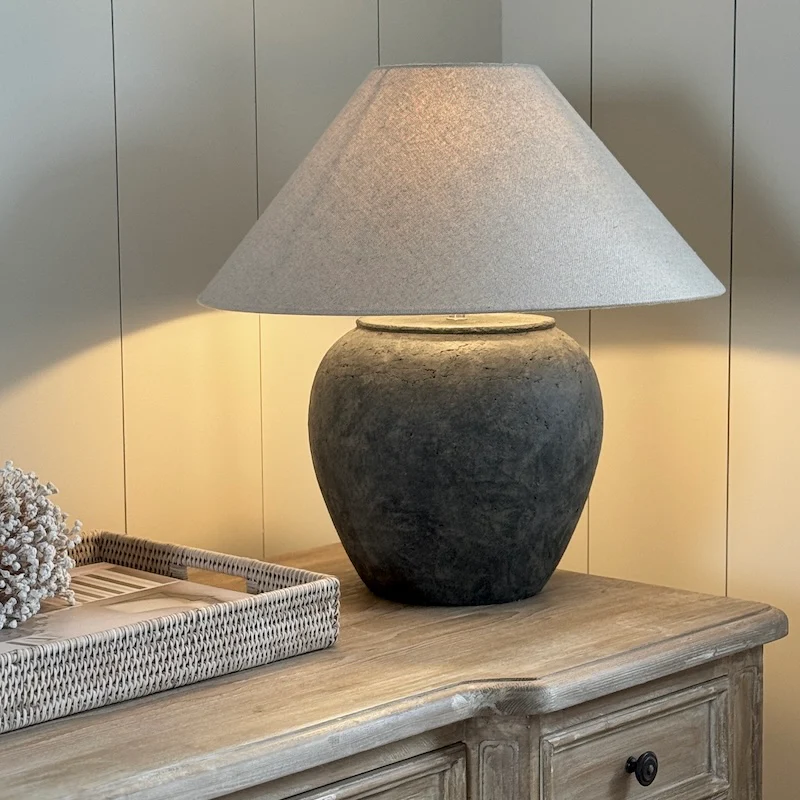 Suverovi Aged Dark Stoneware Lamp Large - Image 5
