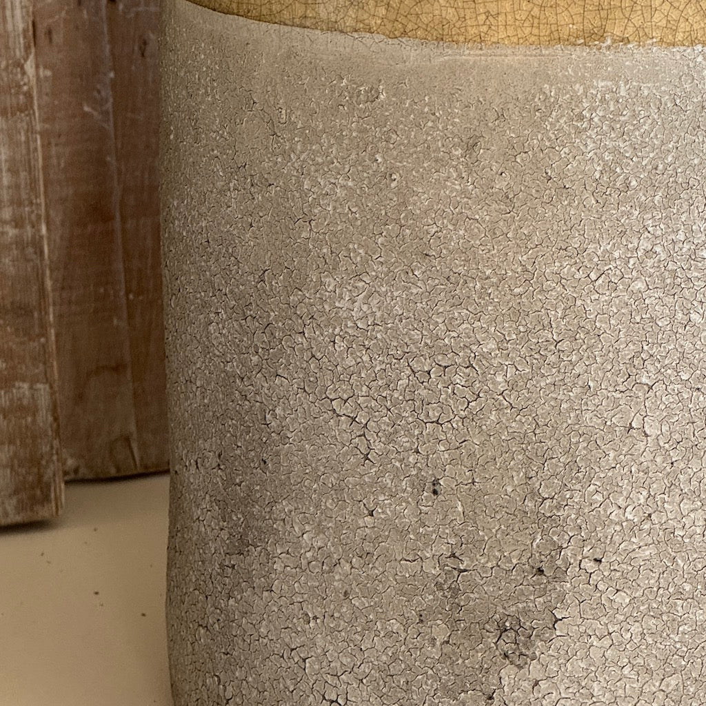 Tall Ochre Glazed Ceramic Pitcher - Image 3