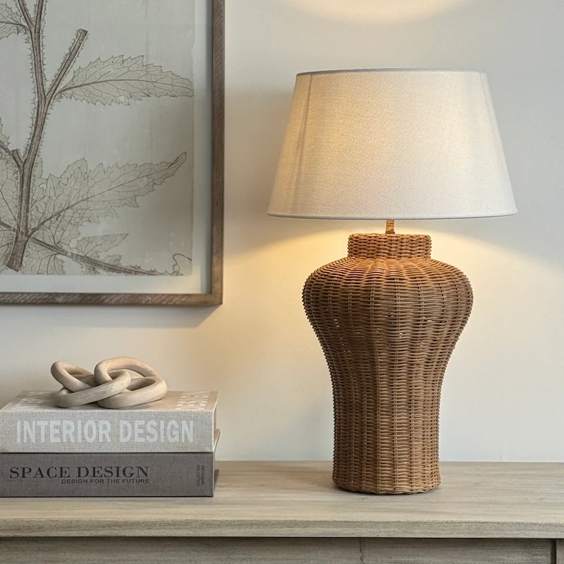 Taplow Natural Matte Rattan Table Lamp - Image 3