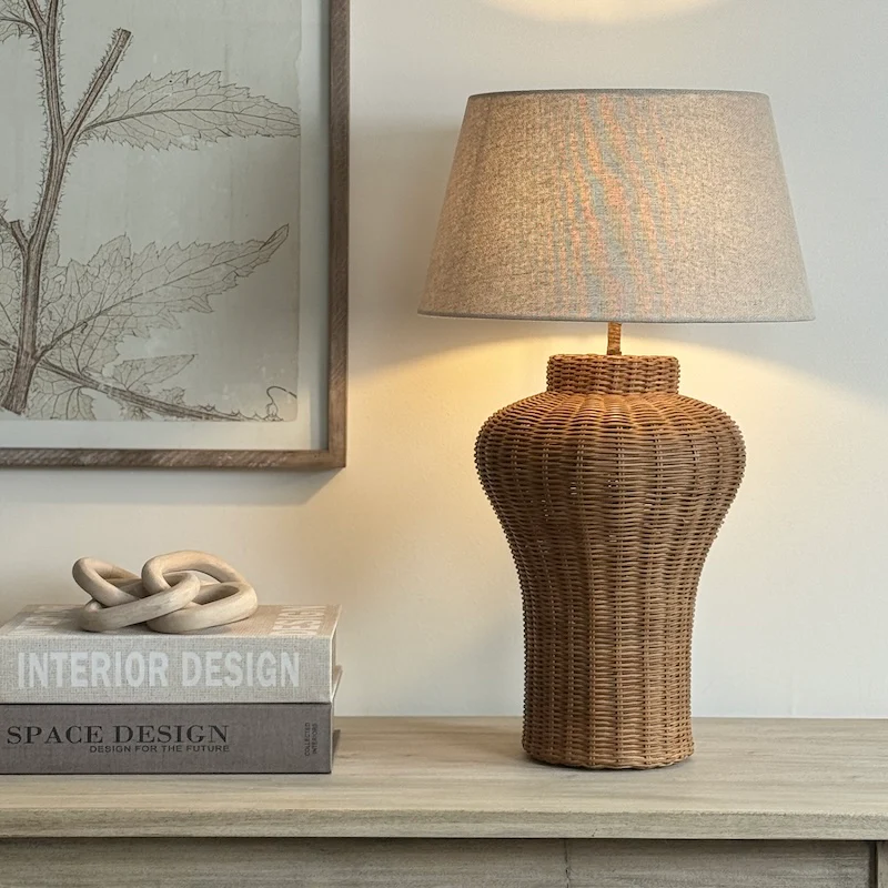 Taplow Natural Matte Rattan Table Lamp - Image 4
