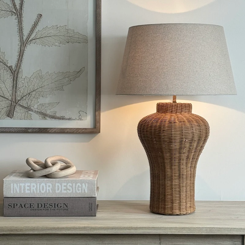 Taplow Natural Matte Rattan Table Lamp - Image 6