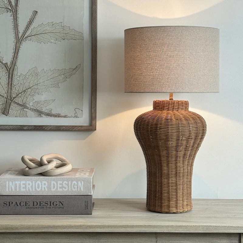 Taplow Natural Matte Rattan Table Lamp - Image 7