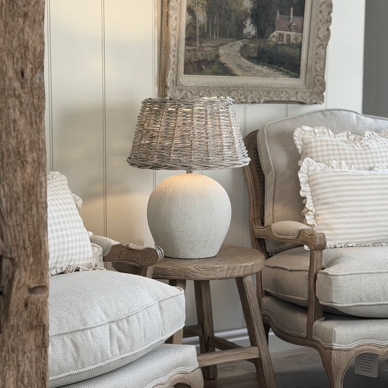 Textured Ceramic Globe Table Lamp