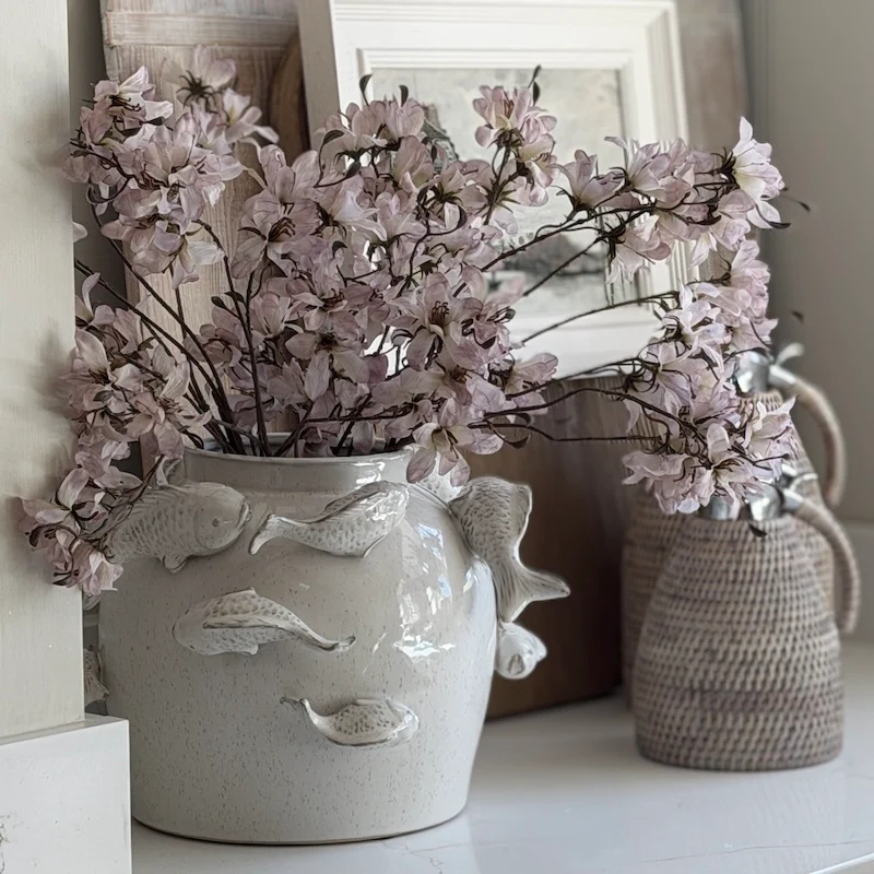 Textured Fish Ceramic Vase – Medium Size