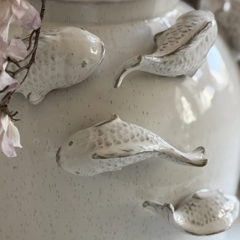 Textured Fish Ceramic Vase – Medium Size - Image 2