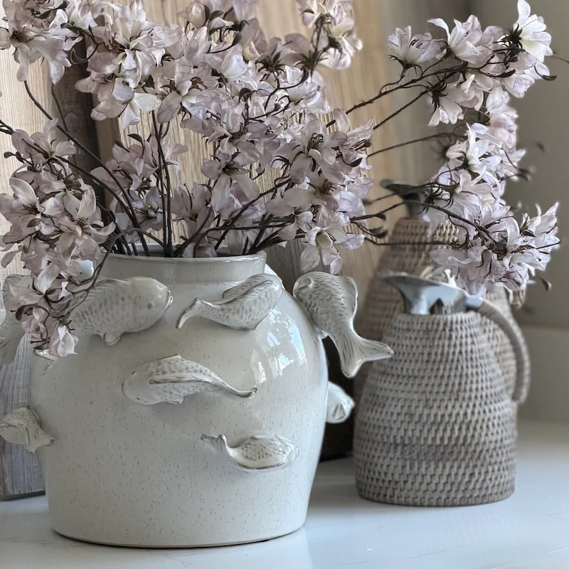 Textured Fish Ceramic Vase – Medium Size - Image 3