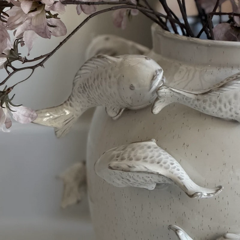 Textured Fish Ceramic Vase – Medium Size - Image 4
