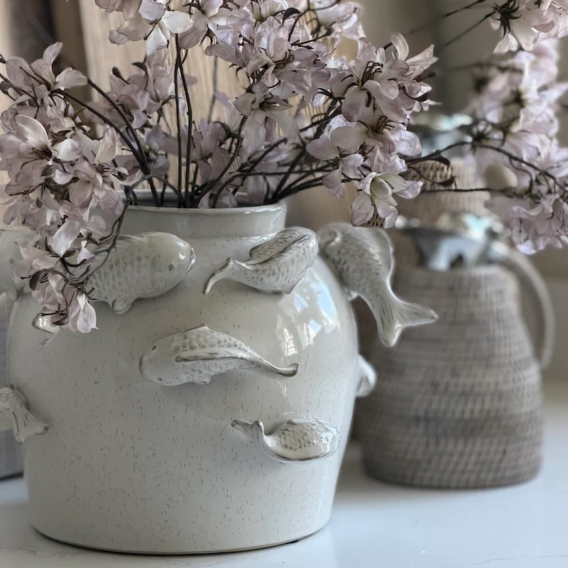 Textured Fish Ceramic Vase – Medium Size - Image 5