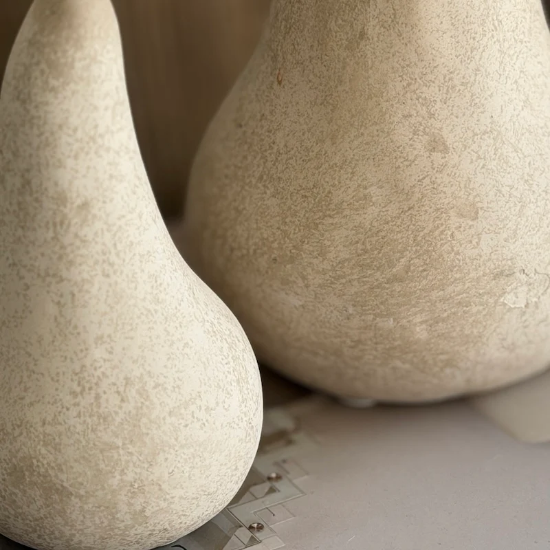 Textured Stone Effect Pear Sculpture - Two Sizes - Image 2