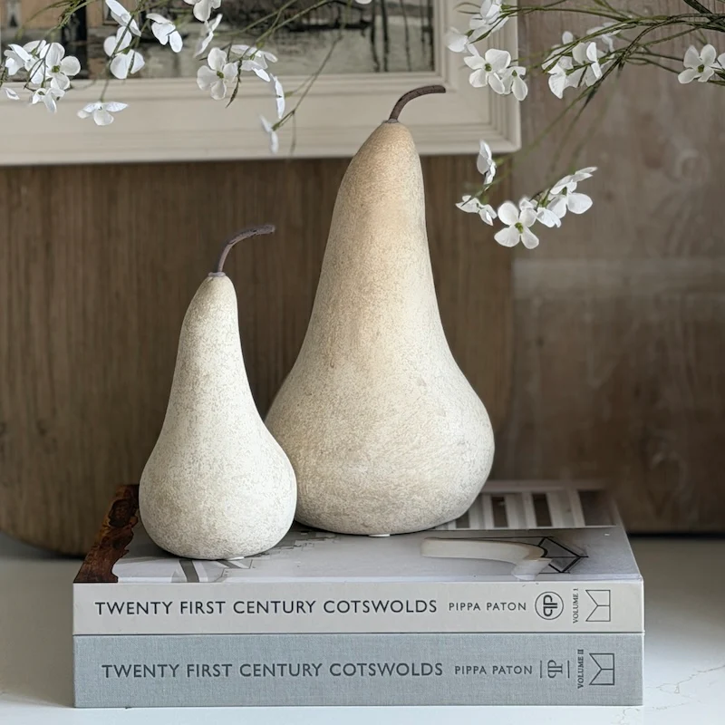 Textured Stone Effect Pear Sculpture - Two Sizes - Image 3
