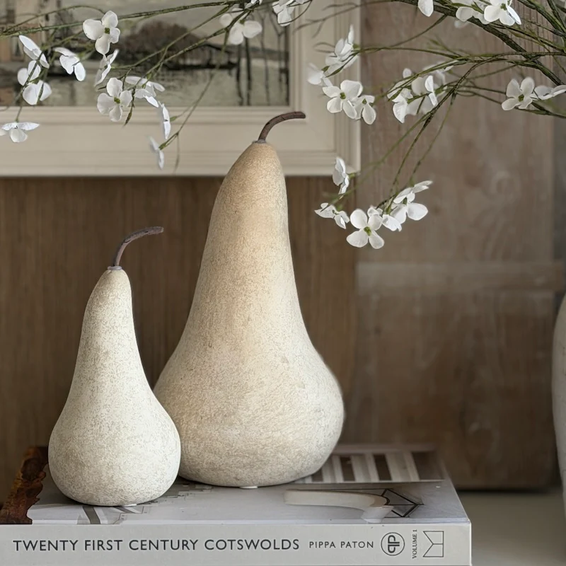 Textured Stone Effect Pear Sculpture - Two Sizes - Image 5