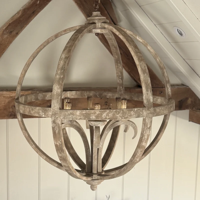 The Phillipe Round Wooden Orb Chandelier Large