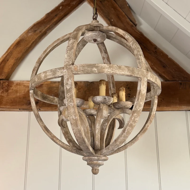 The Phillipe Round Wooden Orb Chandelier Medium - Image 2