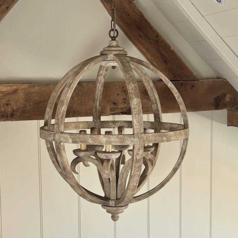 The Phillipe Round Wooden Orb Chandelier Medium - Image 3