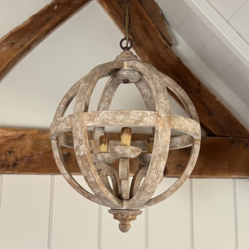 The Phillipe Round Wooden Orb Chandelier Small - Image 2