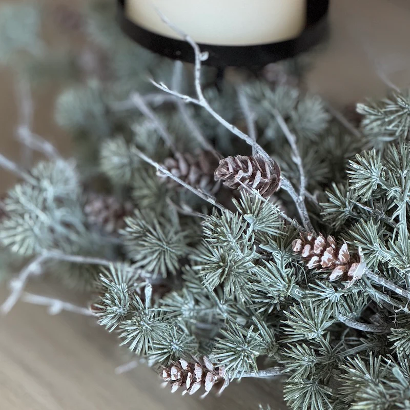 Triple Candle Holder Needle Pine Cone Table Centre - Image 6