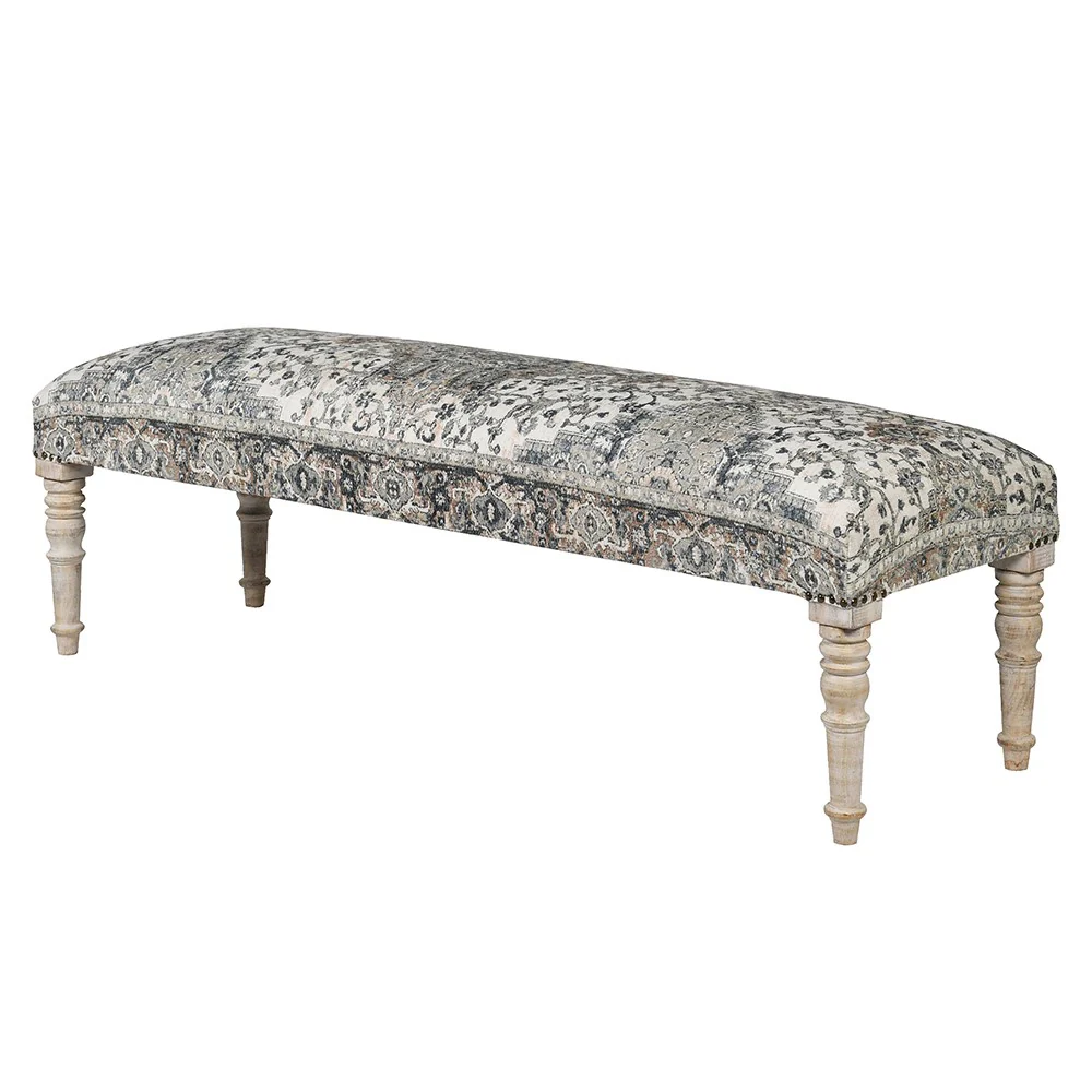 Turkish Rug Pattern 2 Seater Bench Stool - Image 3