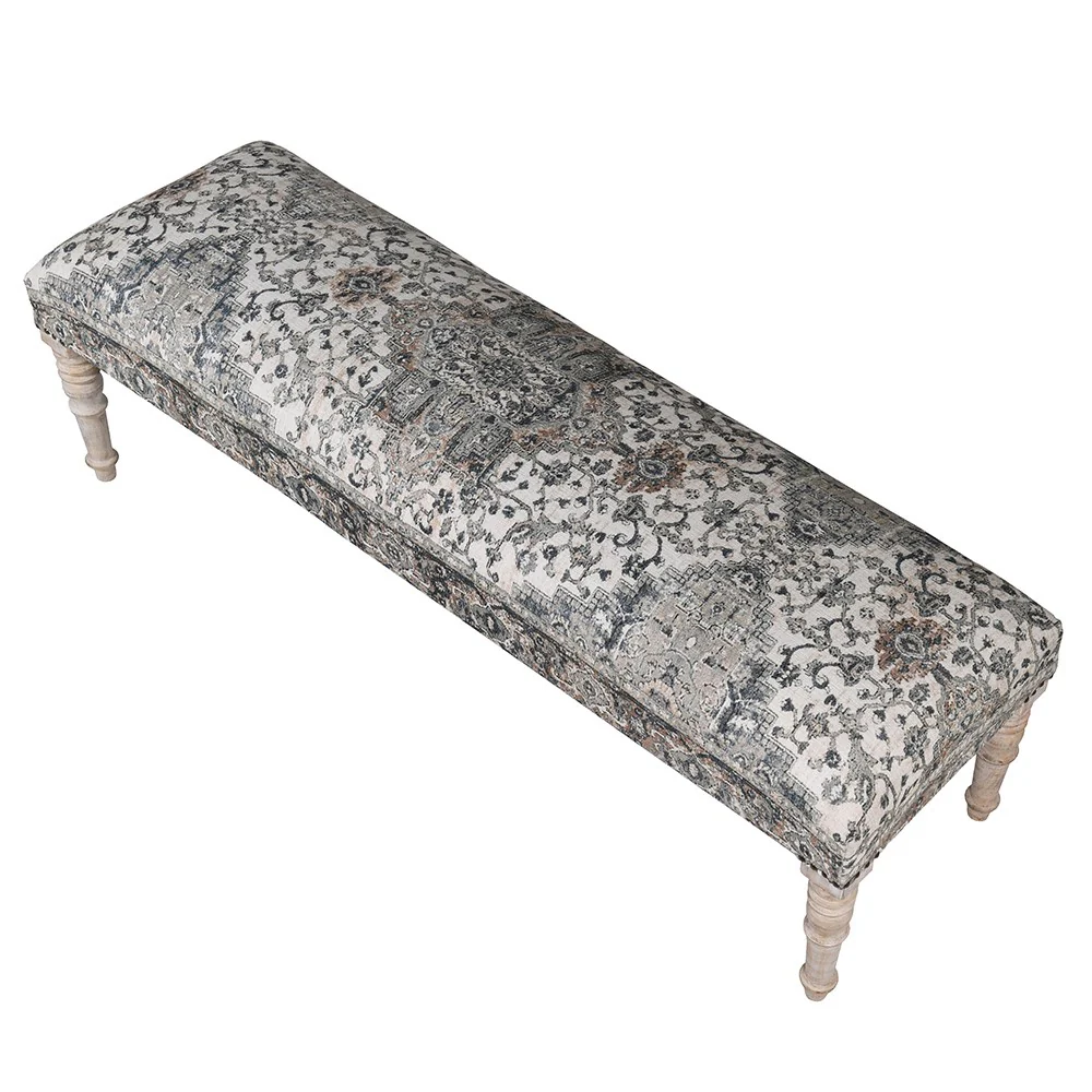 Turkish Rug Pattern 2 Seater Bench Stool - Image 4