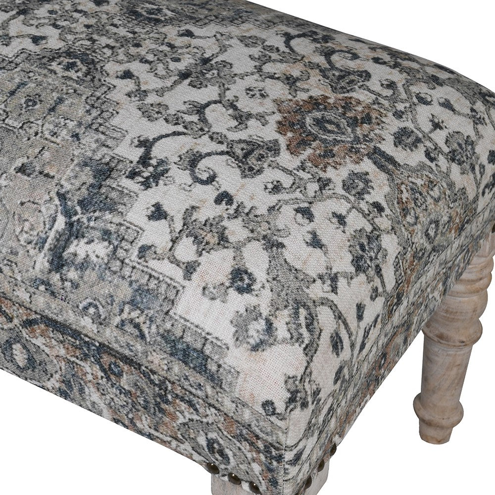 Turkish Rug Pattern 2 Seater Bench Stool - Image 5